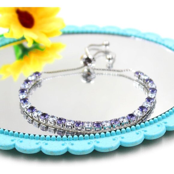 Women’s Adjustable Tennis Bracelet - AAA+ Cubic Zirconia with Luxury Gold Finish - Picture 4 of 8